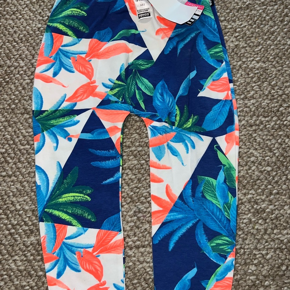 Bonds Kids Leggings - Blue, Orange, Green, White